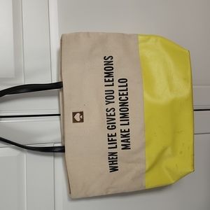 Kate spade limoncello printed coated canvas summer tote bag.